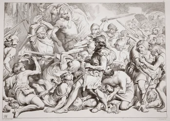 Come Hereward Salva Alftruda, illustrazione da Hereward the Great di Charles Kingsley, pub. 1870, inciso da C.G. Lewis