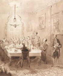 La vita di un nobile: Scena settima - La sala mensa