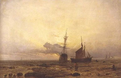 Scena costiera, sera