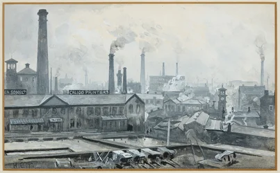 Vista dalla stazione di London Road, stamperia di Hoyle