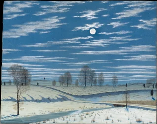 Scena invernale al chiaro di luna