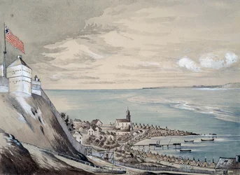 Forte e villaggio di Mackinaw, con l