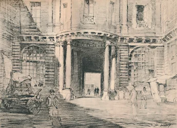 Doppia fila con palazzi desolati, c1927