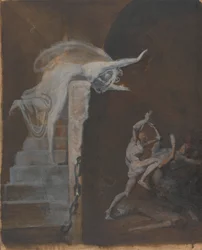 Arianna che Guarda la Lotta di Teseo con il Minotauro