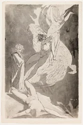 Dante Sviene davanti alle Anime Volanti di Paolo e Francesca, Virgilio al Suo Fianco