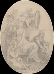 Disegno per il frontespizio di Il giardino botanico di Erasmus Darwin