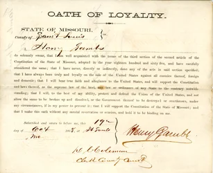 Giuramento di fedeltà di Henry Gambs del Missouri, Contea di St. Louis