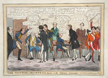 La Società del Protocollo in subbuglio, o i Conferenti confusi. Uno schizzo in Downing Street, pub. 1831