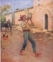 Pesci piangenti in Spagna, illustrazione da My Magazine, 1925