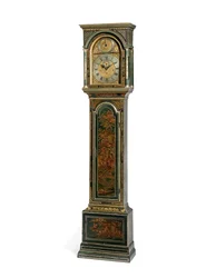 Orologio a pendolo George III blu Japanned, York, c.1760