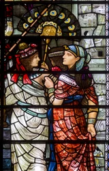 Cattedrale di Durham, Holday Workshop, Henry Holiday, Mosè lascia la corte del Faraone (dettaglio), 1895