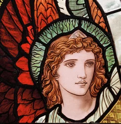 Grasmere, San Oswald, James Powell & Sons, Henry Holiday, Angeli ministranti (dettaglio), 1893