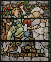 O voi cose verdi, dettaglio della vetrata Benedicite, ca. 1895