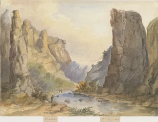 Dovedale - paesaggio: dipinto ad acquerello