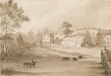 Mulino di Trysull: disegno a lavaggio seppia