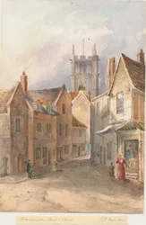 Wolverhampton - Chiesa di San Pietro: acquerello, 1844