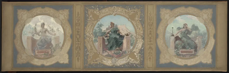 Schizzo per la Galleria Lobau al Municipio di Parigi: Pace. Letteratura. Scienza, nel 1890