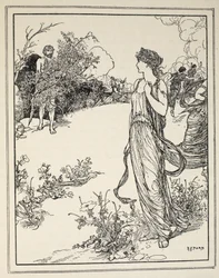 Come Ulisse incontrò Nausicaa, da «Racconti dei mari greci» di Andrew Lang, 1926