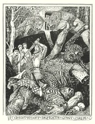 Illustrazione per Il cammino del pellegrino di John Bunyan (litografia)