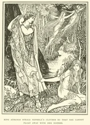 Re Atamante ruba i vestiti di Nefele così che non possa fuggire con le sue sorelle