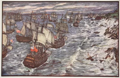 Baia di Quiberon, 1759, illustrazione da 