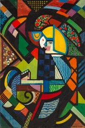 Figlia su una sedia a dondolo, 1917-1918