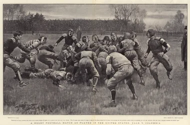 Una partita di rugby come giocata negli Stati Uniti, Yale contro Columbia