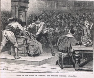 Scena nella Camera dei Comuni: il presidente costretto 1630
