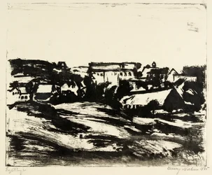 Paesaggio collinare con case