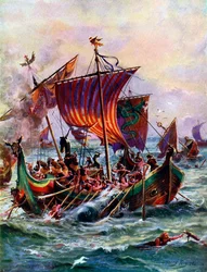 Le galee di Alfredo attaccano la nave drago vichinga