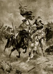 La battaglia di Blenheim: la cavalleria in azione, illustrazione da 