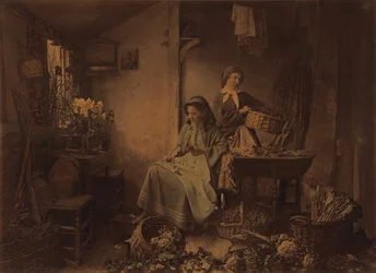 [Preparazione dei fiori di primavera per il mercato]