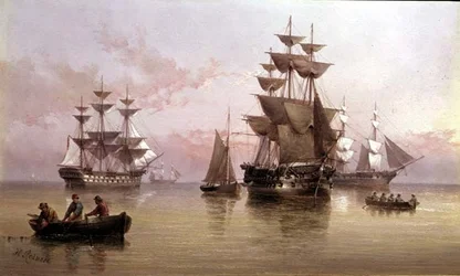 Scena di navigazione serale