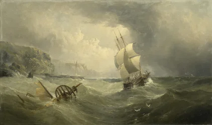 Navi al largo della costa in un mare tempestoso, 1874
