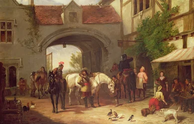 Scena fuori da una locanda in Olanda