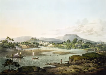 Poonah, tavola XIII, inciso da Daniel Havell, 1809