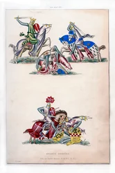Cavalieri in combattimento, c1260, 1843