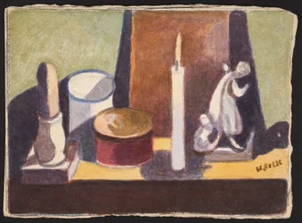 Camino illuminato da candele, c.1930