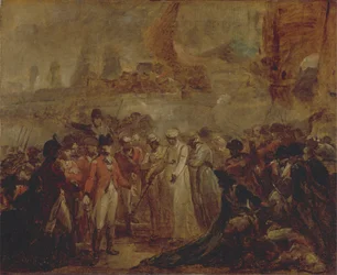 La resa dei due figli di Tipu Sahib, sultano di Mysore, a Sir David Baird