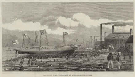 Varo della HMS Tourmaline a Middlesborough-on-Tees