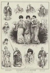 Schizzi da "The Mikado" al Savoy Theatre