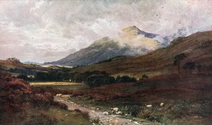 Ben Cruachan da Inverlochy, Argyllshire (litografia a colori)