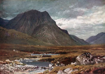 Moor of Rannoch, Perthshire e Argyllshire (litografia a colori)