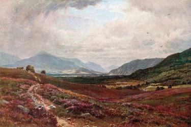 I Grampians da Boat of Garten, Inverness-Shire (litografia a colori)