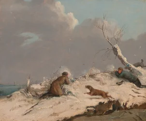 Caccia alle anatre in inverno