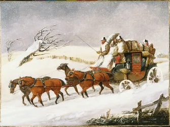 La carrozza da Dover a Londra: in inverno