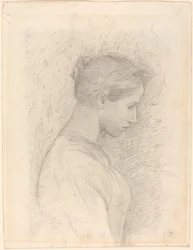 Una giovane donna di profilo