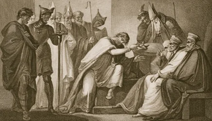 Edoardo II che rinuncia alla corona, inciso da Schiavonelli, illustrazione da 