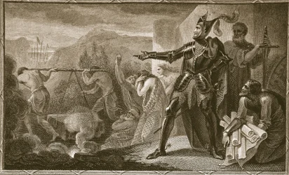 Edoardo I rimuove la pietra da Scone, inciso da Neagle, illustrazione da 