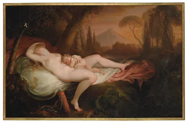 Venere e Cupido in un paesaggio boscoso
